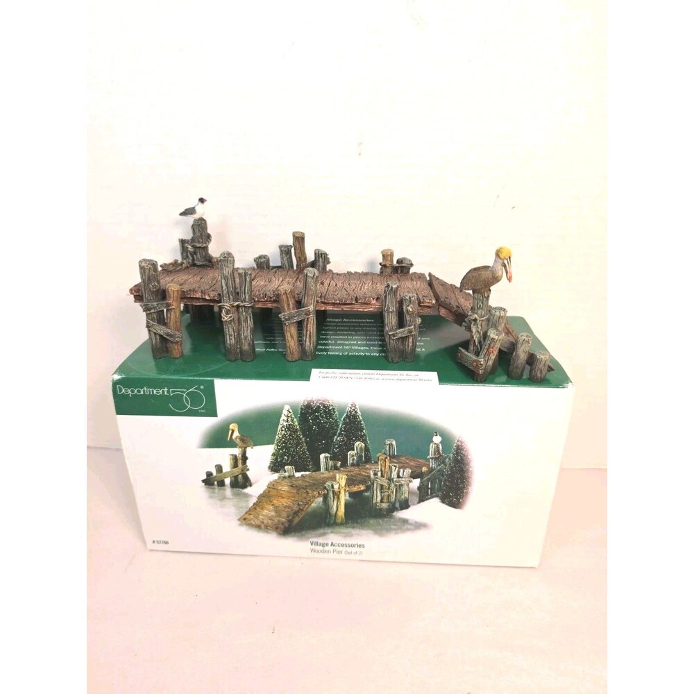 Department 56 Wooden Pier Village Accessories #52766 Retired christmas village